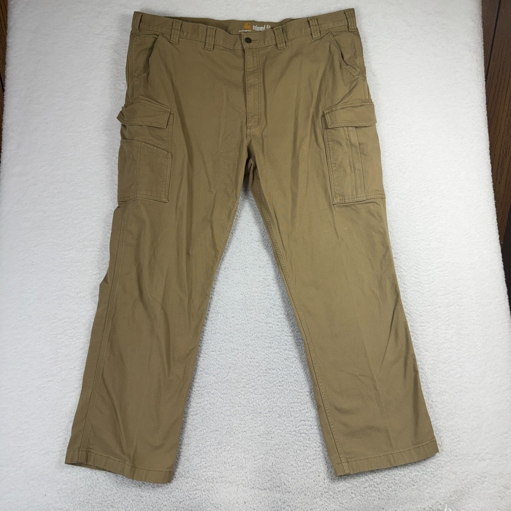 Carhartt Pants Mens 46x32 (45x30) Relaxed Fit Canvas Cargo Work Utility 103574
